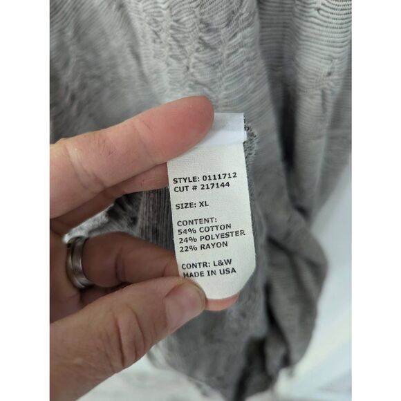 Cut Loose Midi Dress women's size XL gray textured long sleeve lagenlook USA - Picture 6 of 7